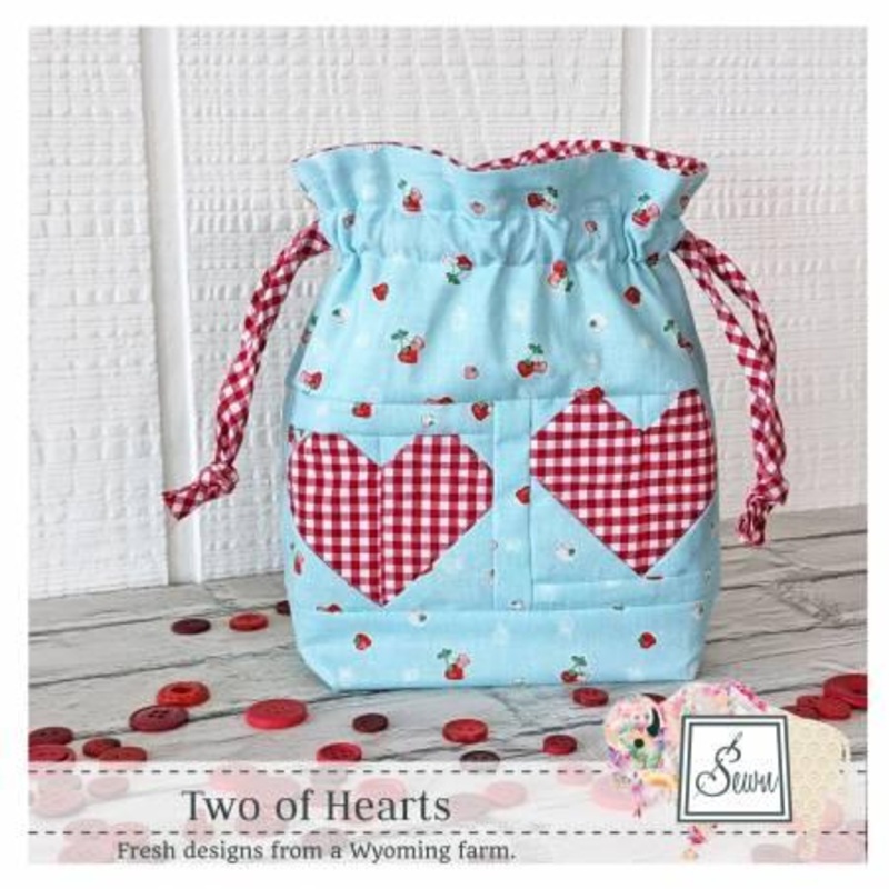 Two of Hearts Drawstring Bag By Rana Heredia
