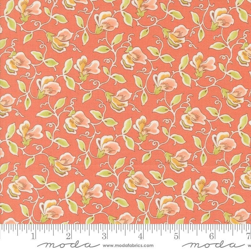 SALE Portofino Sweet Pea 35392 Gelato - Moda Fabrics - Floral Flowers Blossoms Petals Leaves Leaf - Quilting Cotton Fabric