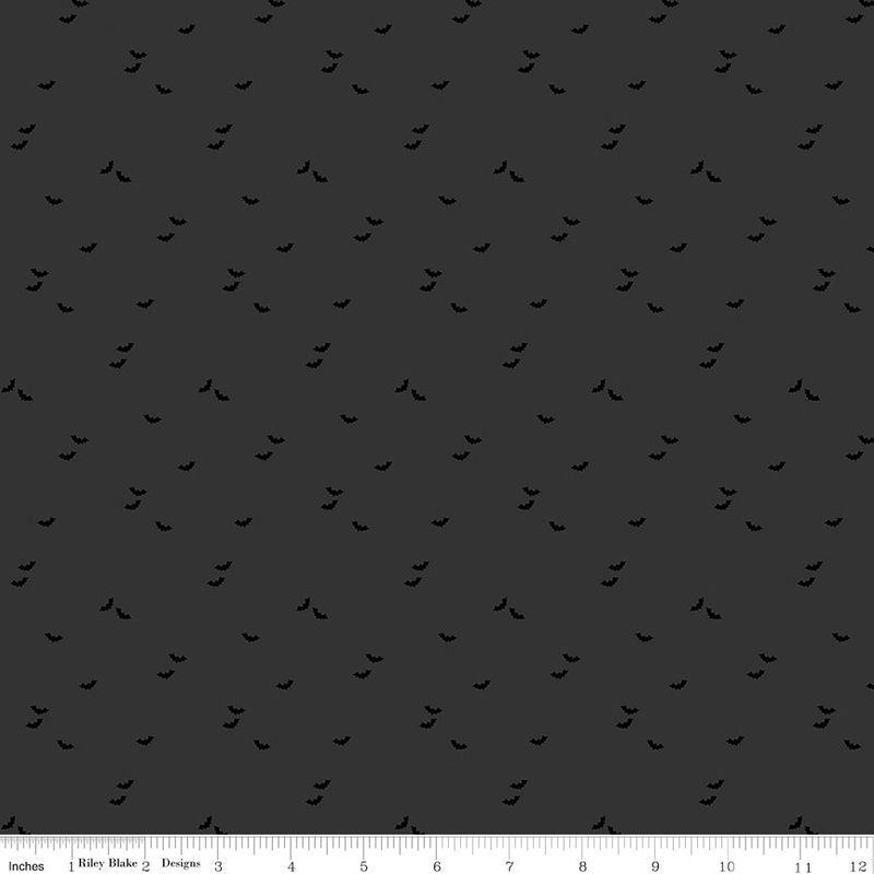 Seasonal Basics Black Bats Yardage by Riley Blake Designs