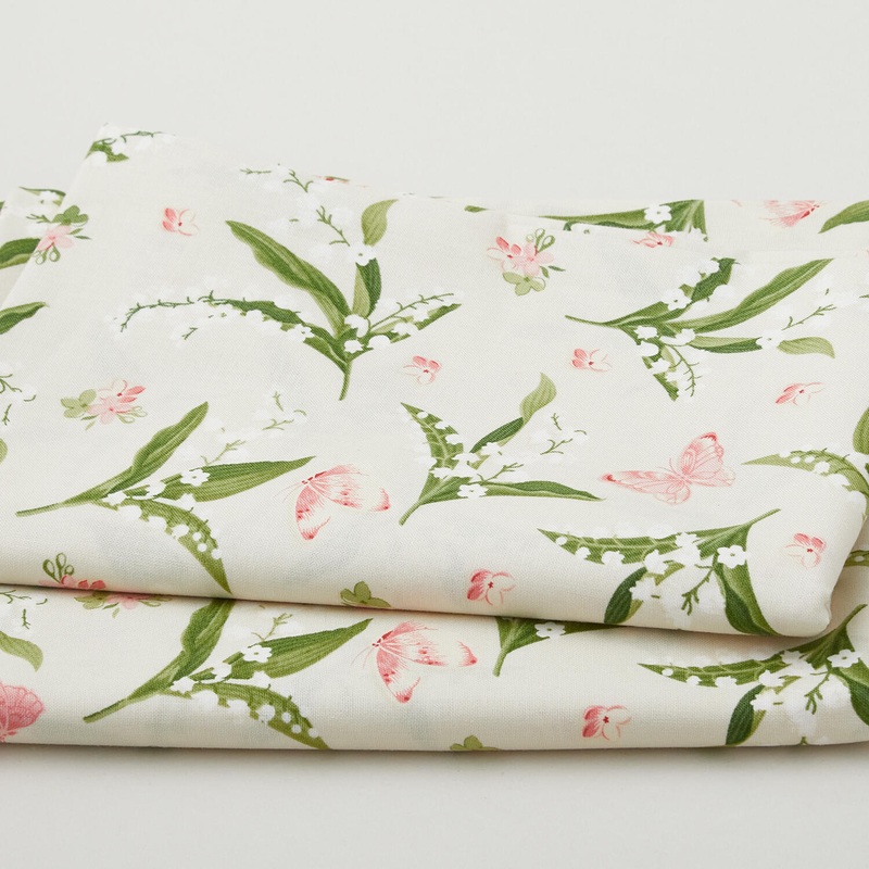 Sensibility Favorites - Lilies & Butterflies Natural 2 Yard Cut