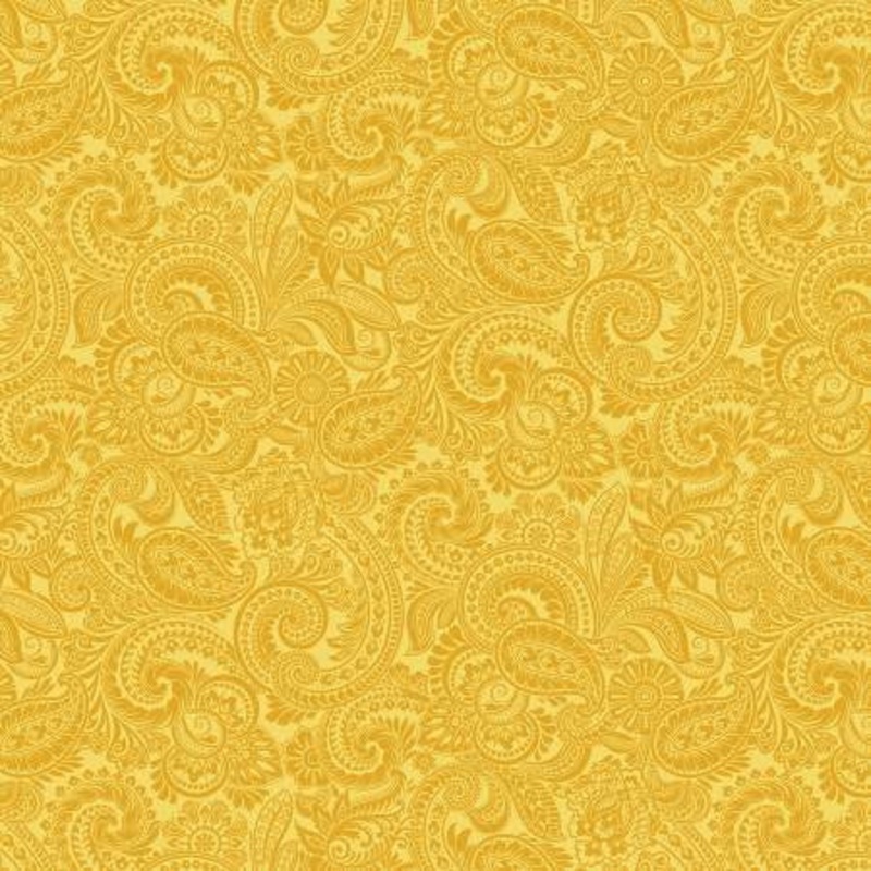 Flower Festival Lemon Paisley by Benartex Sold by the Half Yard