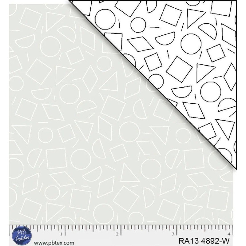 Ramblings 13 Quilt Fabric - Geometric in White on White - RA13 04892 W