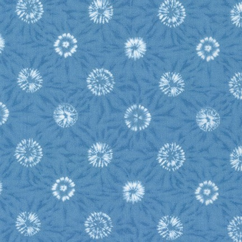 Sevenberry Shibori Blues Quilt Fabric - Circles in Light Blue - 850257 D5-2 - Imported from Japan