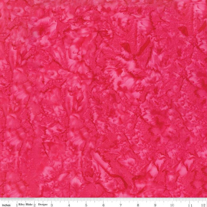 Batiks Expressions Hand-Dyes BT21000-197 Cerise - Riley Blake Designs - Hand-Dyed Print - Quilting Cotton