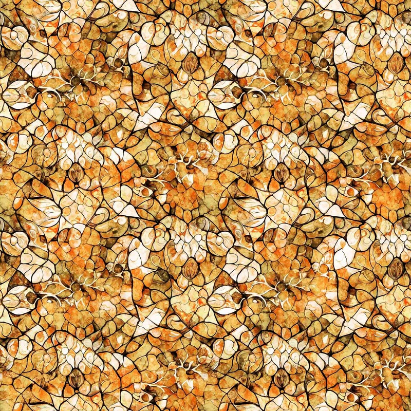 Bohemian Sunrise Celestial Blender Brown Stained Glass Fabric 31093 - QT Quilting Cotton Fabric