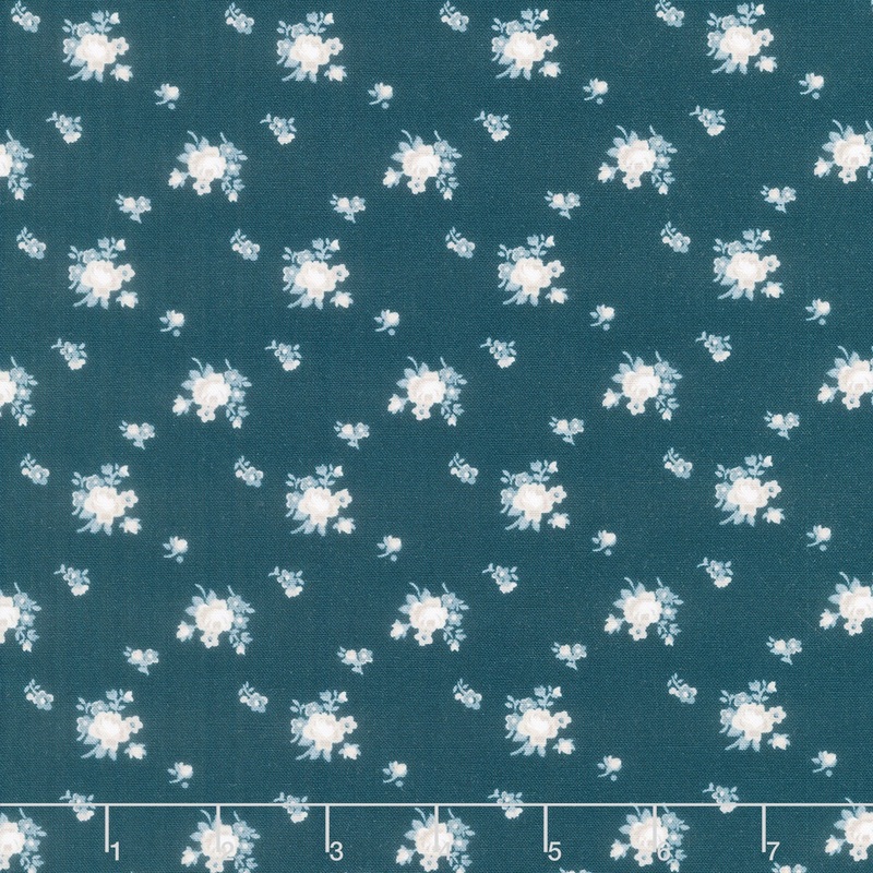 Serenity Blues - Delicate Roses Navy Yardage