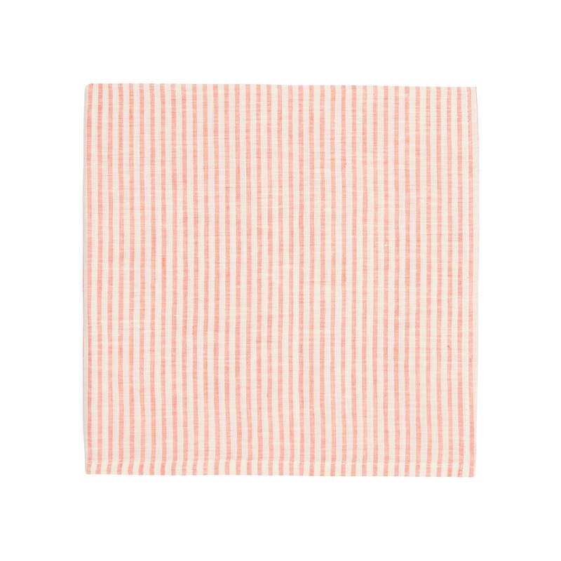 Stripe Napkin Coral/White