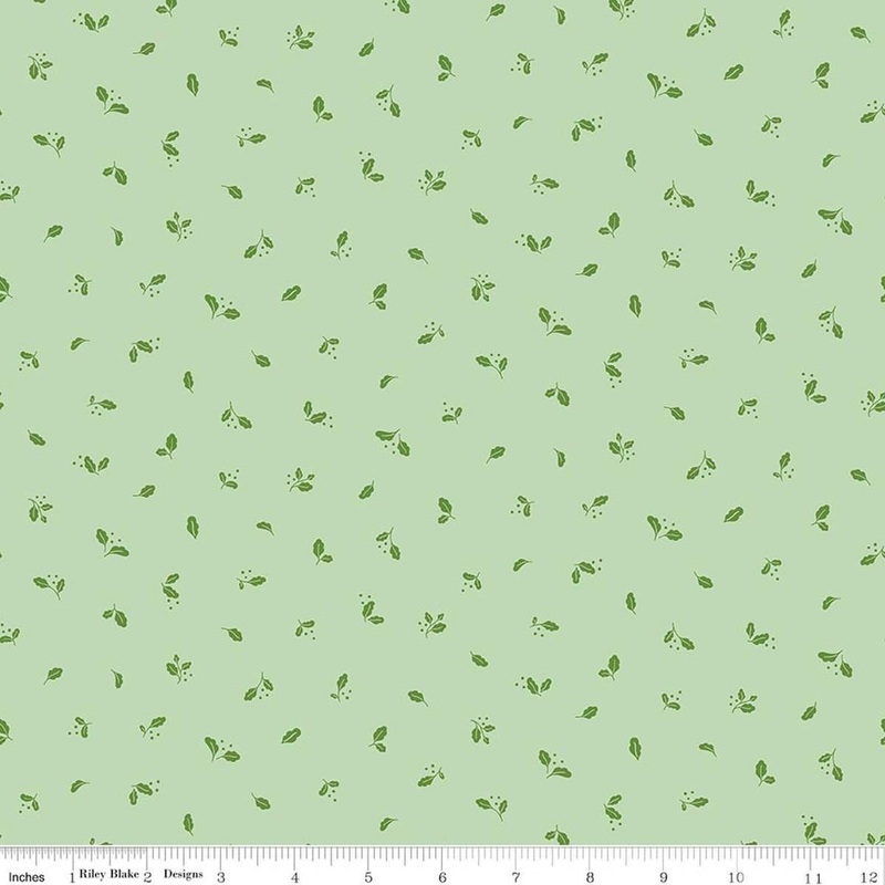Virginia Rose Leaflet C17325 Mint - Riley Blake Designs - Leaf Leaves Nature Plants - Quilting Cotton Fabric