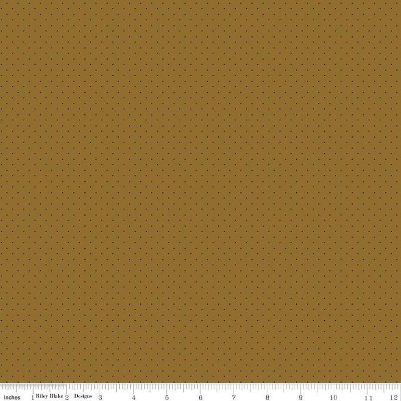 SALE American Jane Pindots C840 Brown - Riley Blake Designs - PRINTED Tiny Swiss Dots - Quilting Cotton Fabric