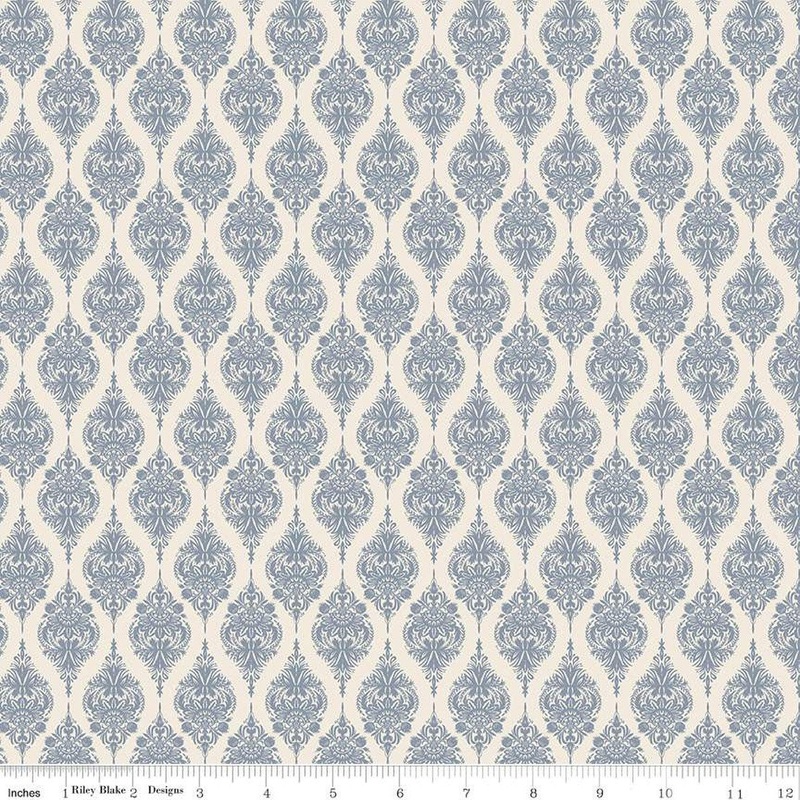 SALE Elegance Exquisite C12226 Ivory - Riley Blake Designs - Damask Design - Quilting Cotton Fabric