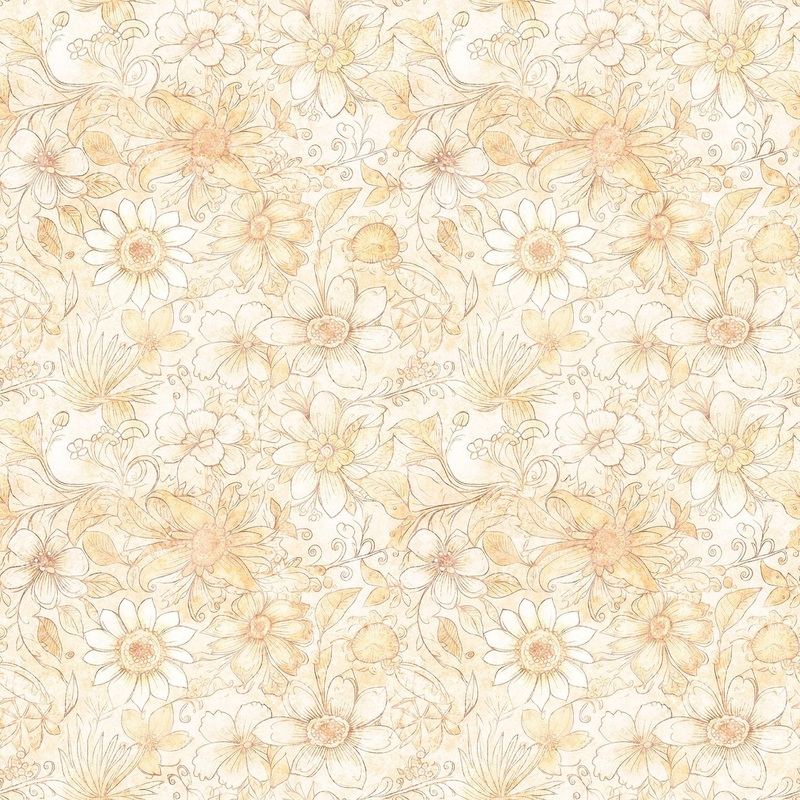 SALE Enchanted Flower Tonal 30763 Cream E - - QT Fabrics - Blossoms Floral - Quilting Cotton Fabric
