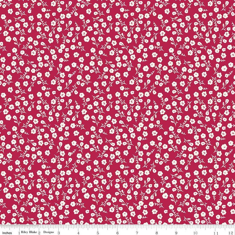 SALE Heirloom Red Ditsy C14346 Berry - Riley Blake Designs - Floral Flowers - Quilting Cotton Fabric