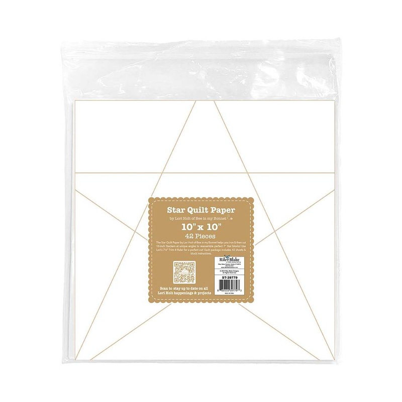 SALE 10" Quilt Star Paper ST-40884 - Lori Holt - Riley Blake Design - For Accurate Cutting 42 Sheets 7" Finished Block - Ruler Recommended