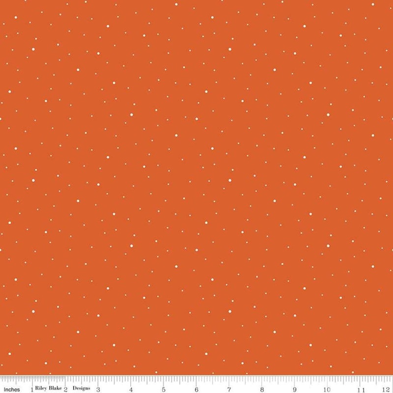 SALE Dapple Dot C640 Autumn - Riley Blake Designs - Scattered Pin Dots Dotted Orange - Quilting Cotton Fabric