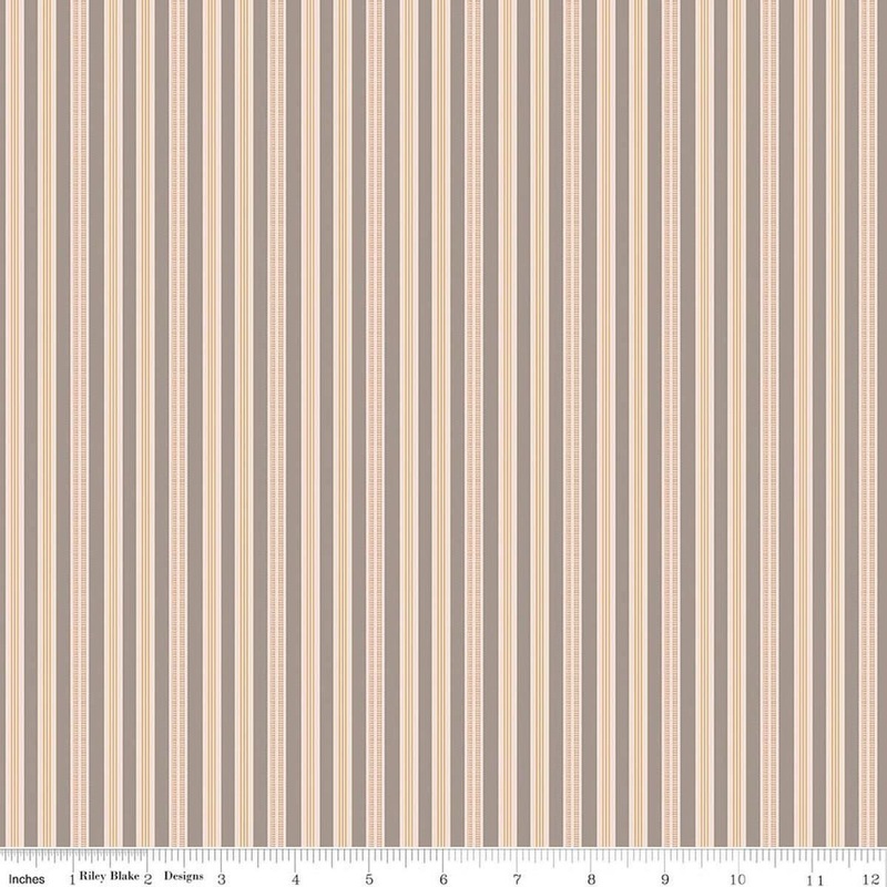 SALE Farmer's Daughter Ticking C17178 Pewter - Lori Holt - Riley Blake Designs - Stripes Thin Lines - Quilting Cotton Fabric