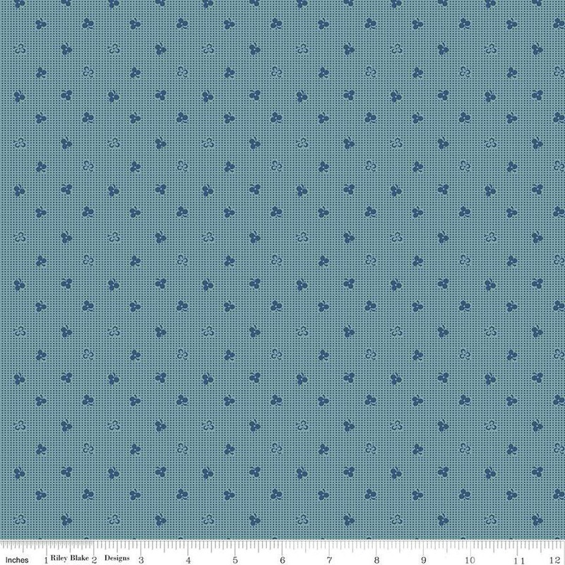 SALE Home Town Newman C13583 Heirloom Cottage - Riley Blake Designs - Floral Flowers Dotted Grid - Lori Holt - Quilting Cotton Fabric