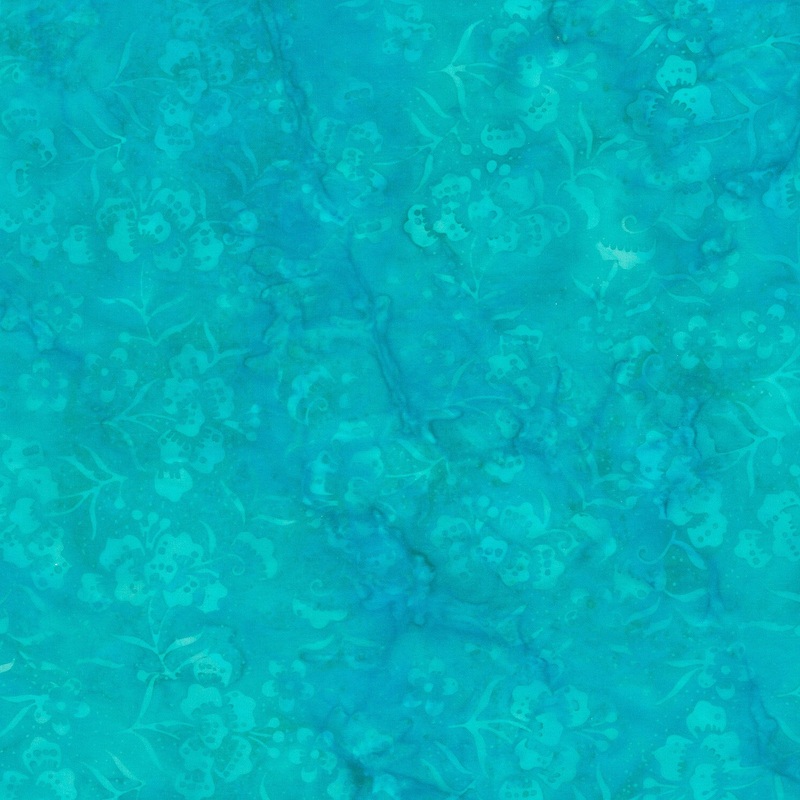Summertime Batiks - Peonies Teal Cool Water Yardage