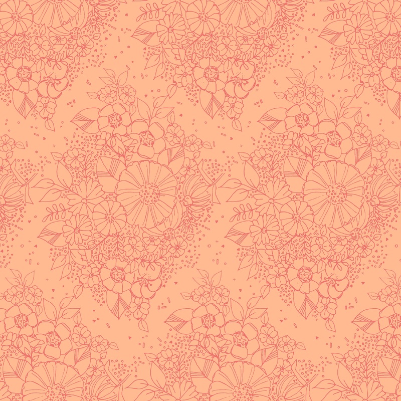 Sway by Kori Quilt Fabric - Butterfly Bait in Salmon Orange - 54708-13