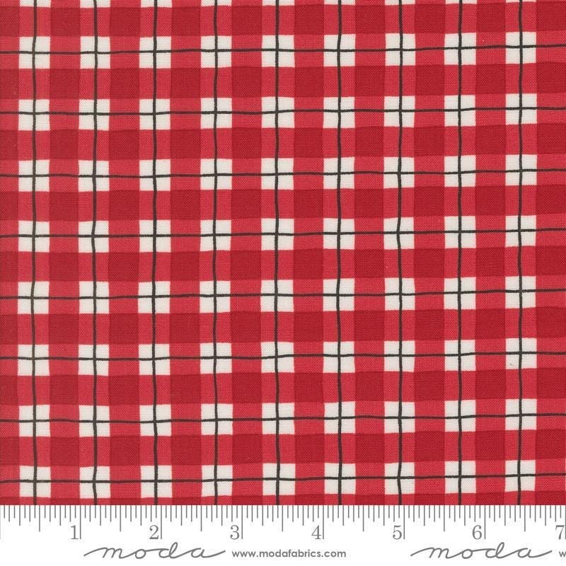 Winter Friends Plaid 56137 Berry Red - Moda Fabrics - Checks Lines Stripe - Quilting Cotton Fabric