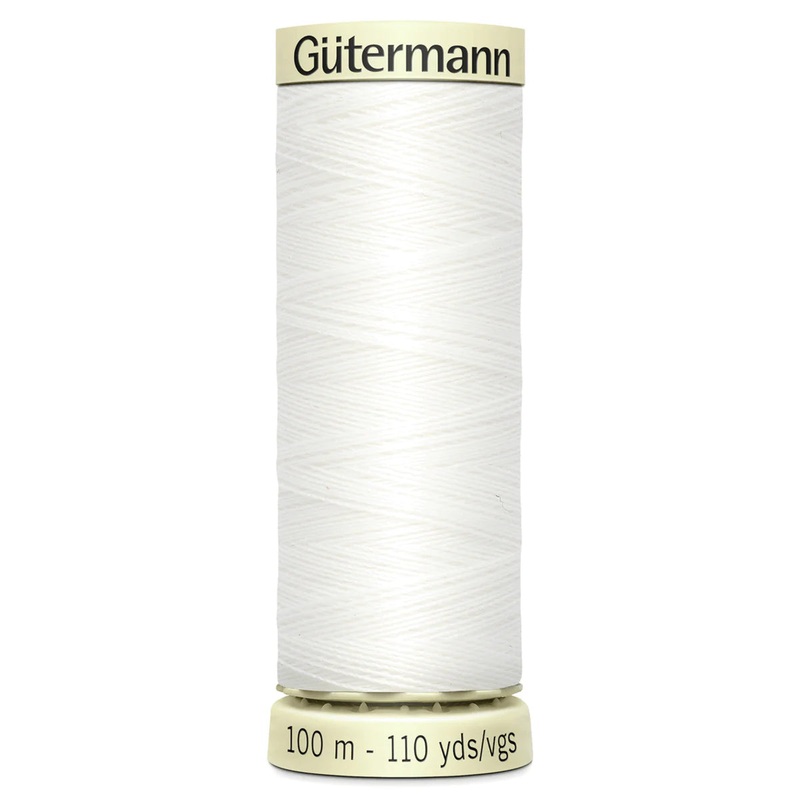 Gutermann Sew All Polyester Sewing Thread - 100m/110 yards - 800 White