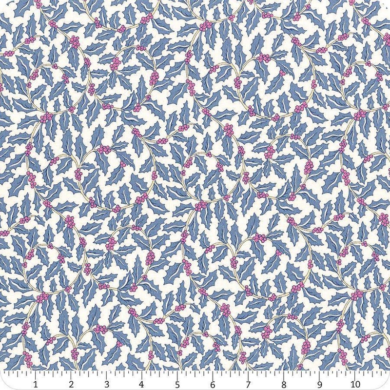 SALE Festive Greetings 01667432C Swirling Holly - Riley Blake Designs - Leaf Leaves - Liberty Fabrics - Quilting Cotton Fabric