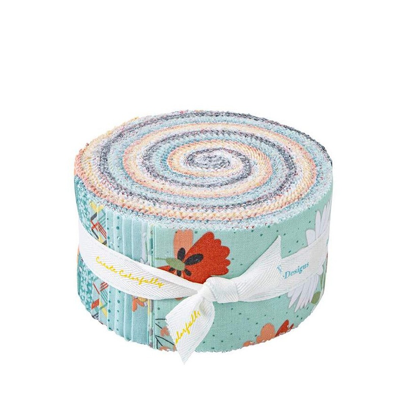 SALE Sunshine & Sweet Tea 2.5 Inch Rolie Polie Jelly Roll 40-Piece - Riley Blake - Precut Bundle - Quilting Cotton Fabric