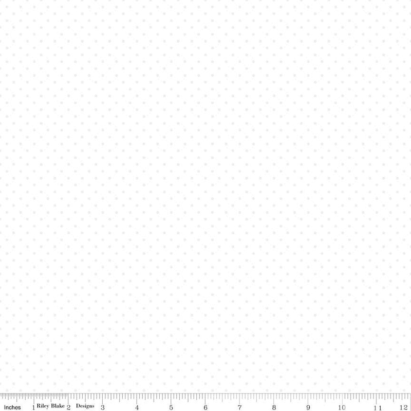 SALE White Flat Swiss Dots Tone-on-Tone - Riley Blake Designs - Polka Dot - Quilting Cotton Fabric