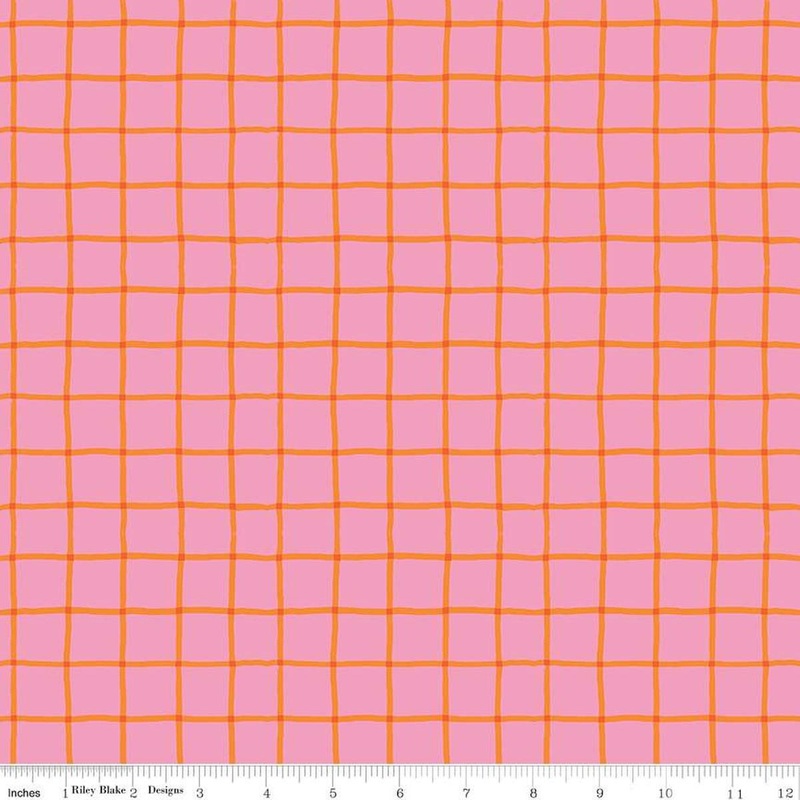 100 Aker Woods Picnic Plaid C15176 Pink by Riley Blake Designs - Large Grid Irregular Lines - Quilting Cotton Fabric