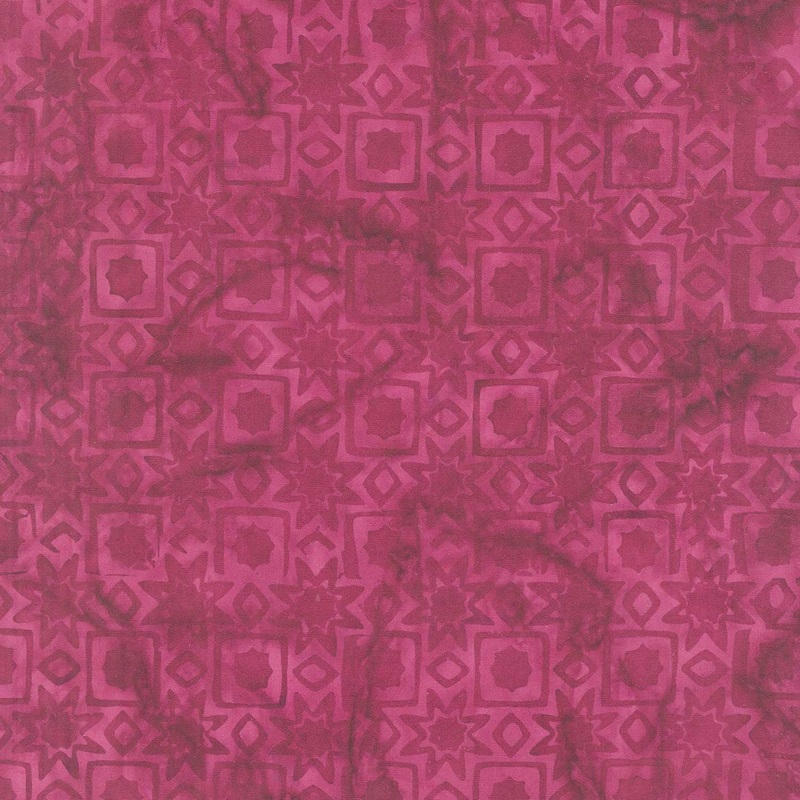 Reflections Batiks - Star Pattern Red Yardage