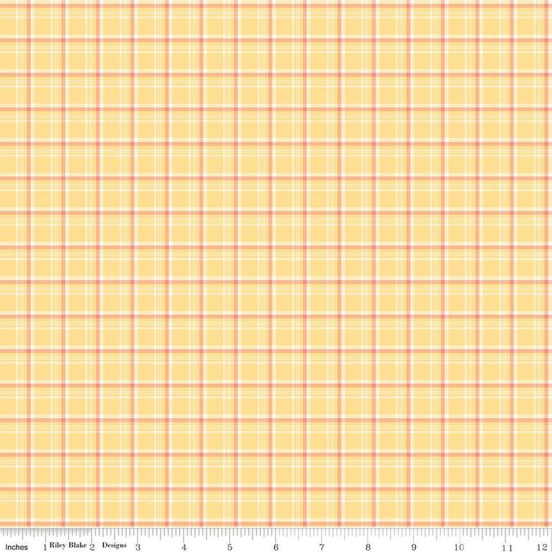 SALE Hello Spring Plaid C12964 Yellow - Riley Blake Designs - Quilting Cotton Fabric