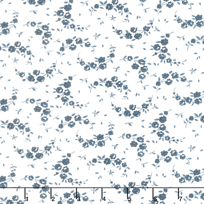 Shoreline - Summer Cream Navy Yardage