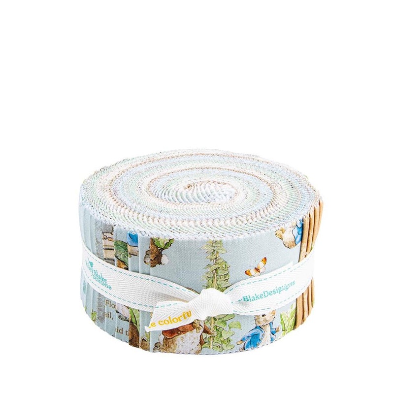 Peter Rabbit & Benjamin Bunny 2.5 Inch Rolie Polie Jelly Roll 40-Piece RP-17250-40 - Riley Blake Quilting Fabric - Licensed Product