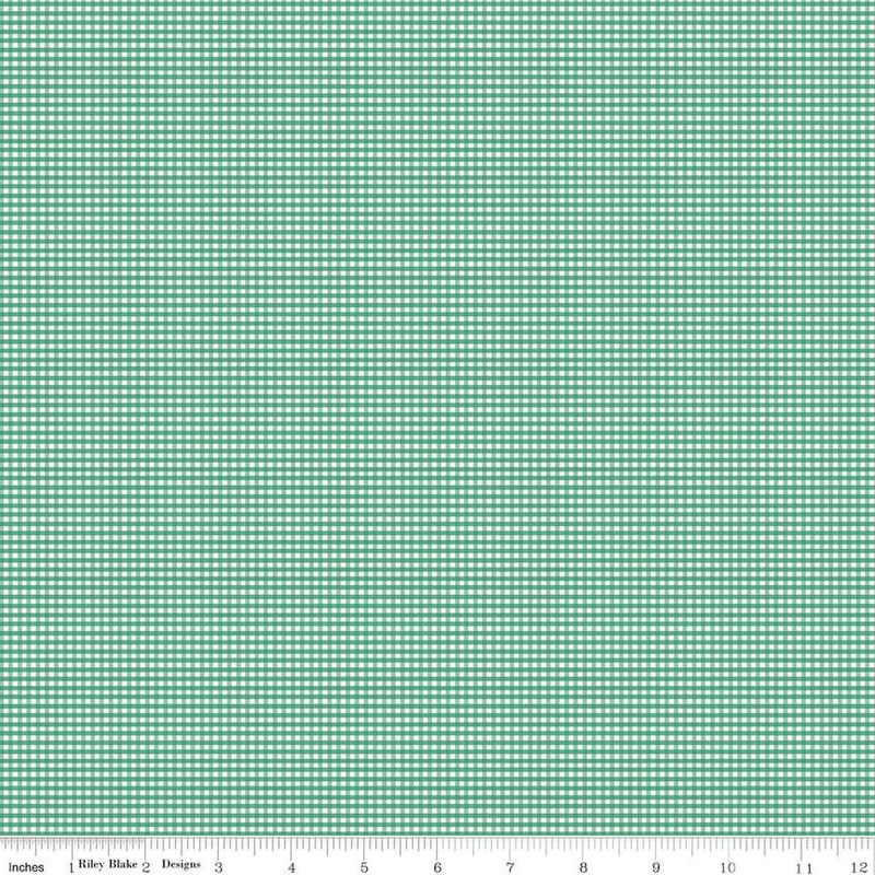 SALE Micro PRINTED Gingham C455 Alpine 1/16" Sixteenth Inch Small PRINTED Gingham - Riley Blake Designs - Checker - Quilting Cotton Fabric
