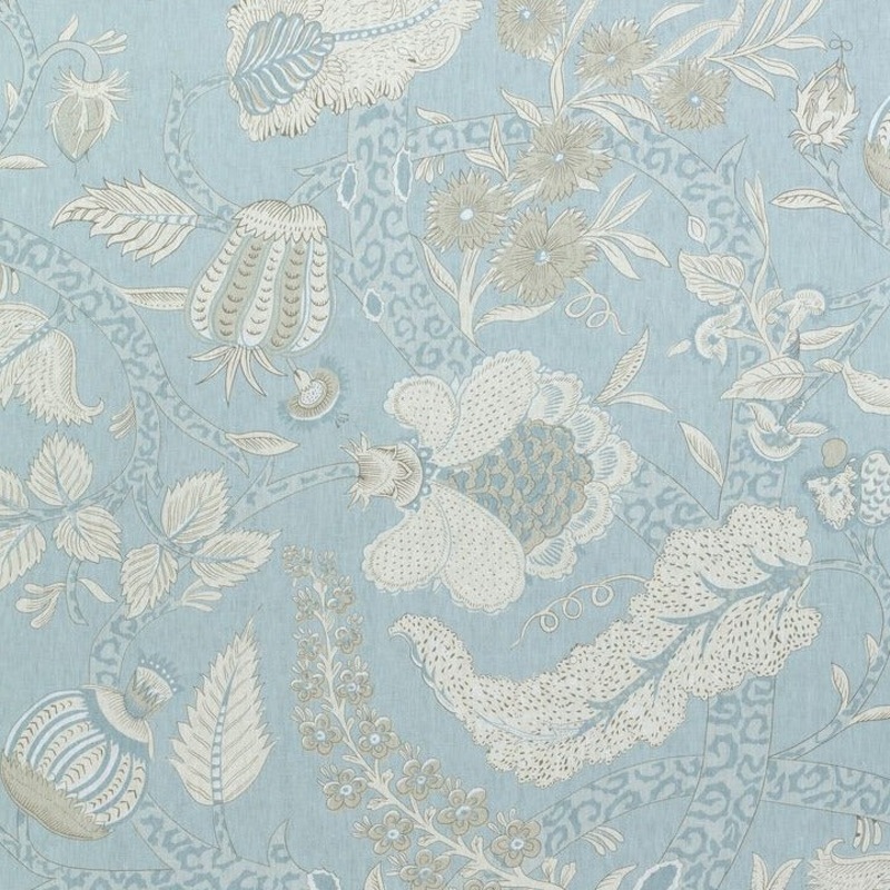 1.8 Yards of Thibaut Macbeth Aqua Decorator Fabric