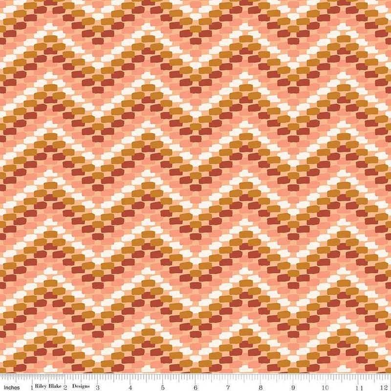 28" End of Bolt - CLEARANCE Santa Fe Chevron C13384 Sunset - Riley Blake - Brush Strokes Southwest Southwestern - Quilting Cotton