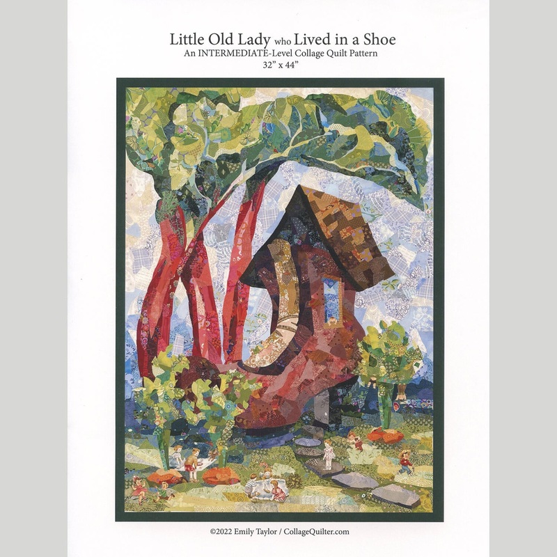 Little Old Lady in the Shoe Collage Quilt Foundation Panel Pattern
