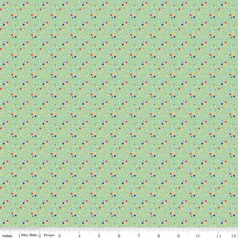 SALE Always in Season Fun & Games C15103 Mint - Riley Blake Designs - X's and O's Scattered - Quilting Cotton Fabric
