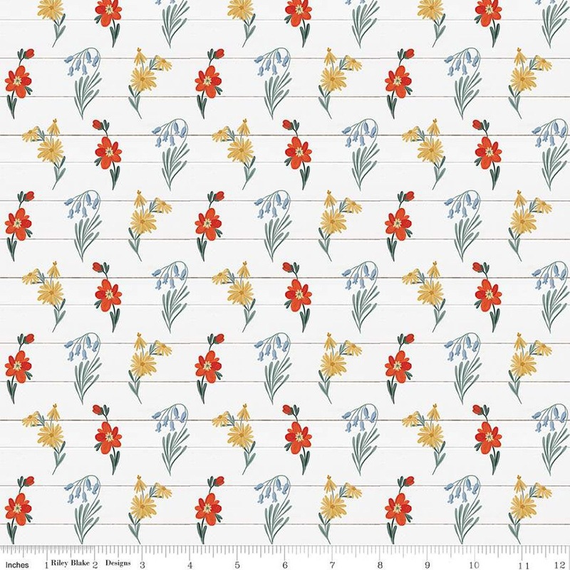 SALE Farmhouse Summer Wildflowers C13631 Off White - Riley Blake Designs - Floral Flowers - Quilting Cotton Fabric