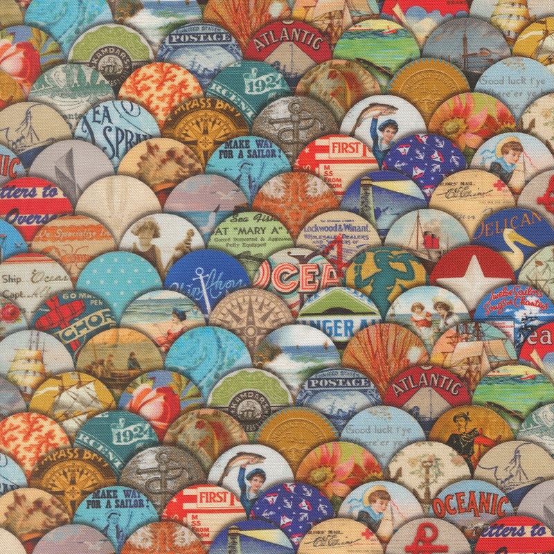 Saltwater Quilt Fabric - Hidden Treasure in Nautical Multi - 39572 11
