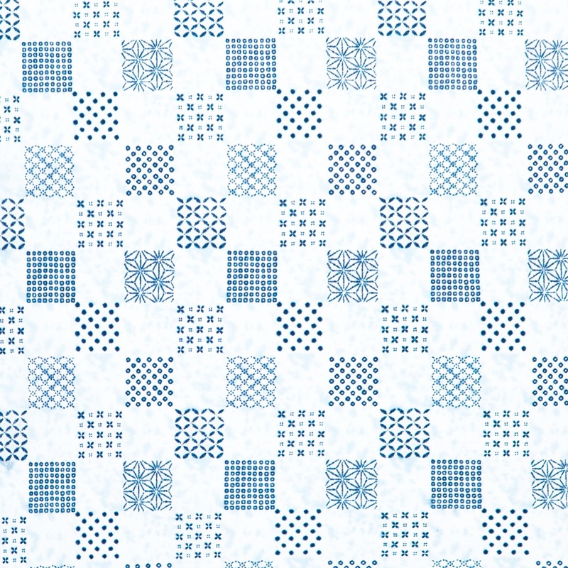 Shibori Blues - 2024 Patchwork White Yardage