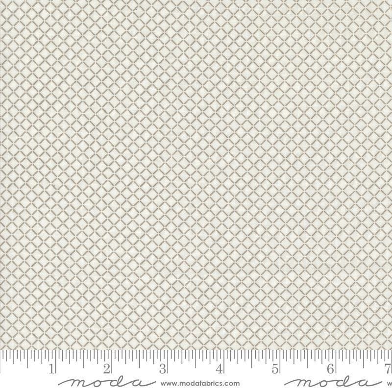SALE Rosemary Cottage Check 55317 Cream Cedar - Moda Fabrics - Diagonal Plaid - Quilting Cotton Fabric