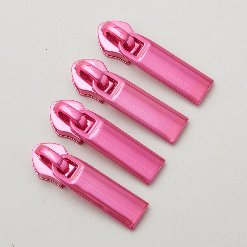 Sallie Tomato Tula Pink #5 Rectangle Zipper Pulls - Set of Four Pink