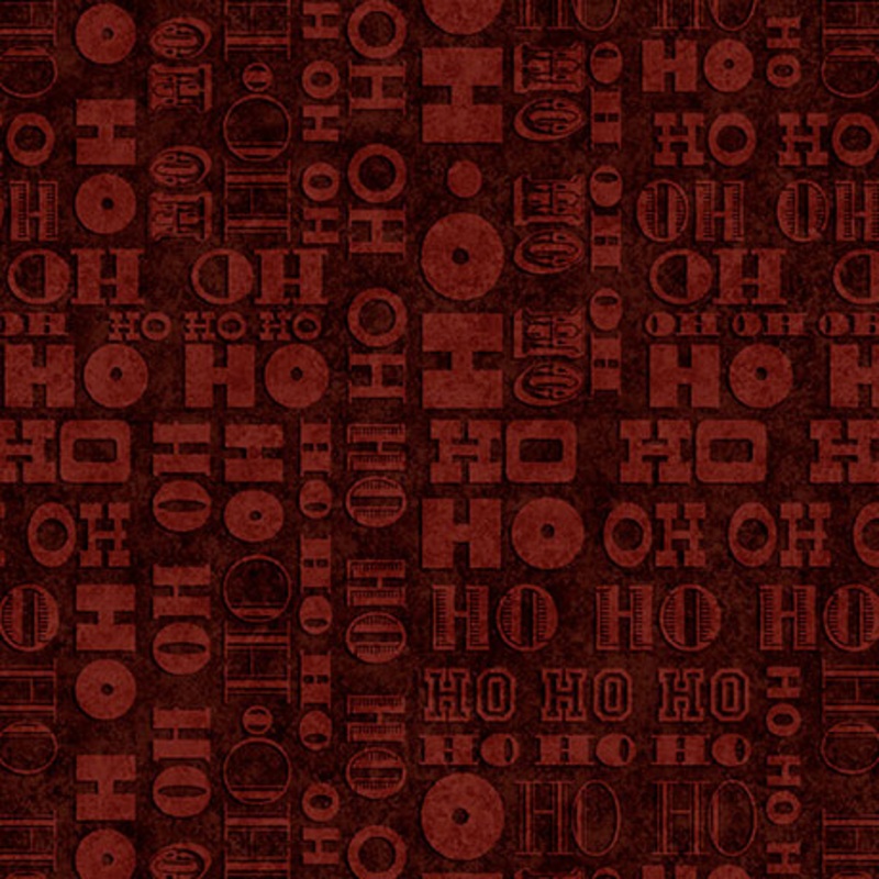 Santa's Workshop Quilt Fabric - Ho Ho Ho Tonal Blender in Brick Red - 2600 31078 M
