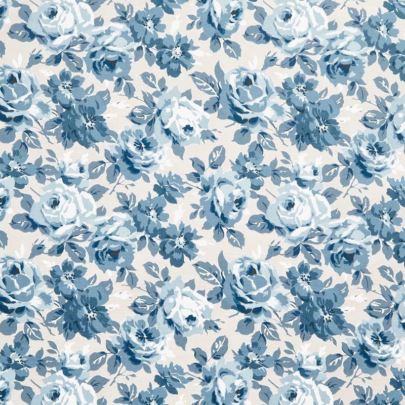 Serenity Blues - Floral Main Taupe Yardage
