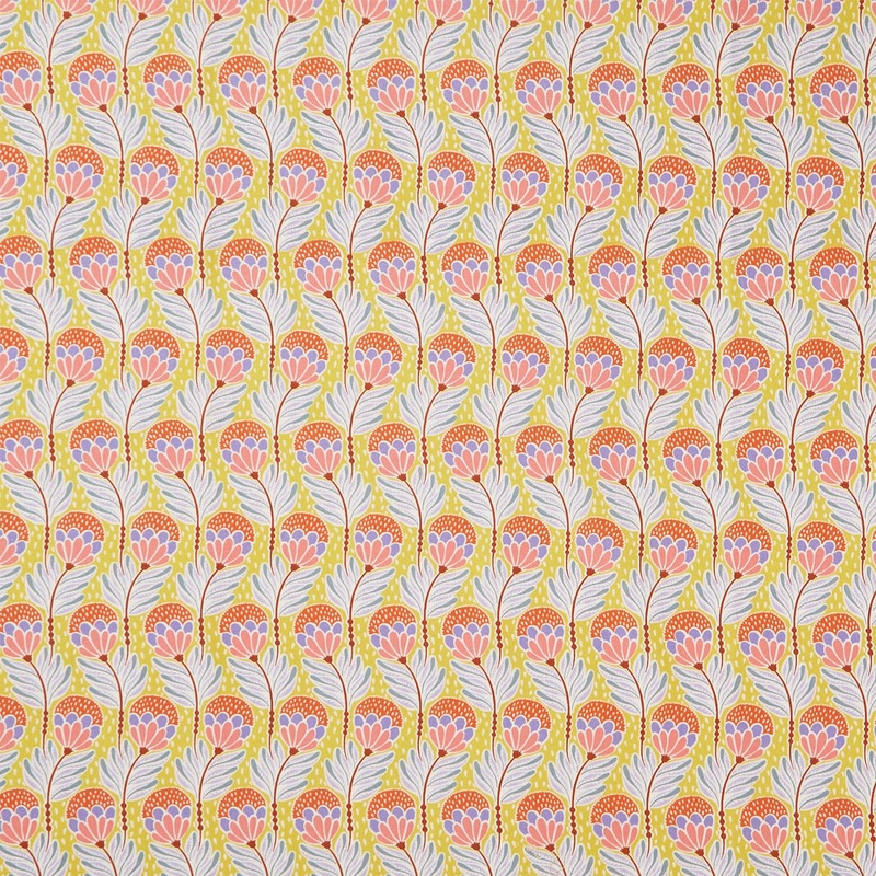Shooting Star - Bouncy Blooms Saffron Yardage