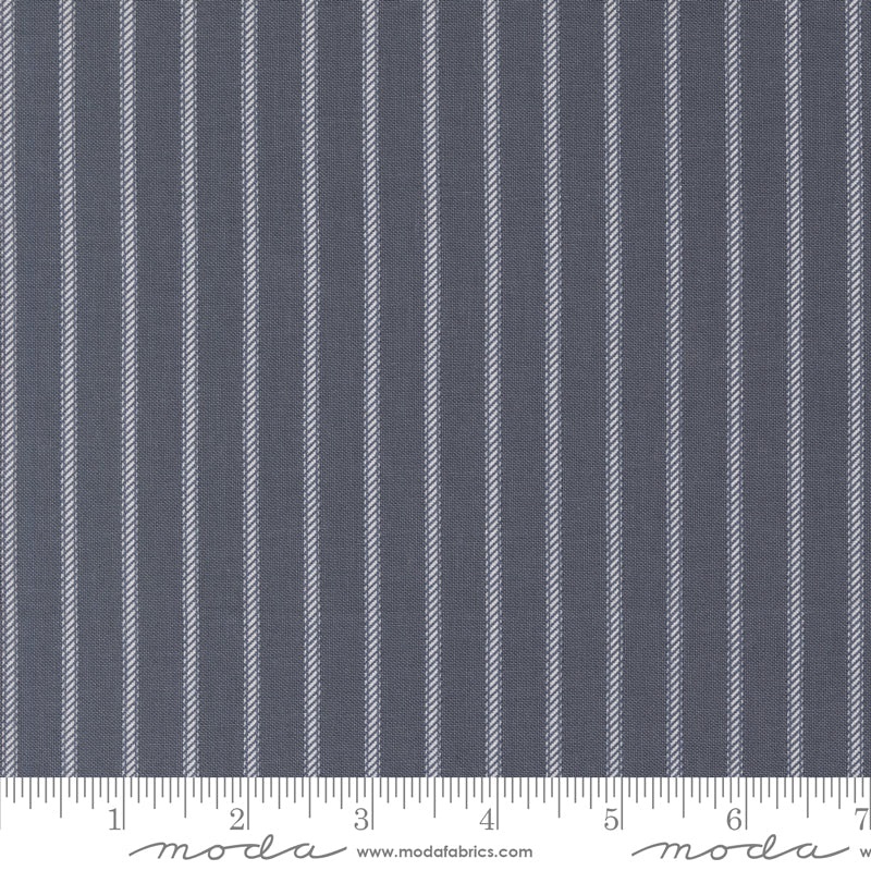 Sun-drenched Indigo Ticking Stripe Yardage by Sweetfire Road for Moda Fabrics
