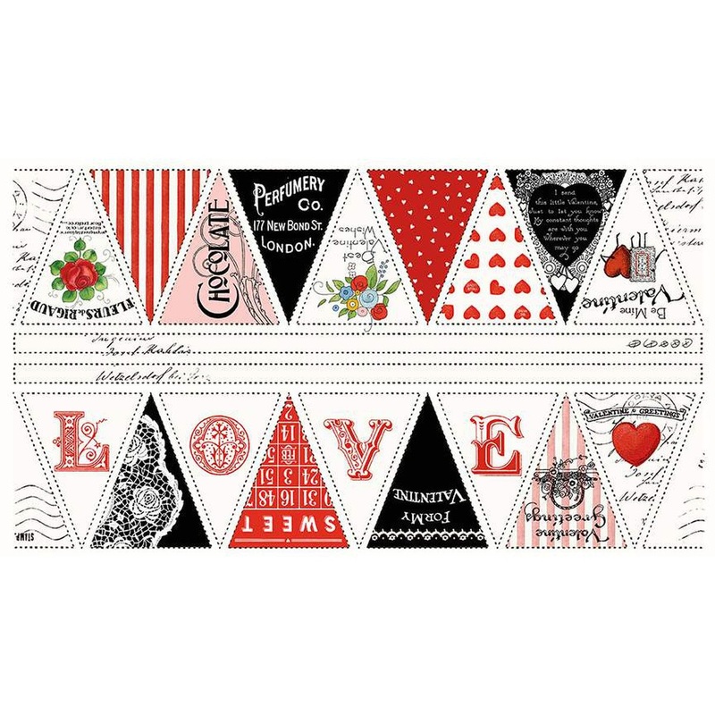 Be Mine Valentine Bunting Panel P12793 - - Riley Blake Designs - Valentine's Day Valentines Valentine - Quilting Cotton Fabric