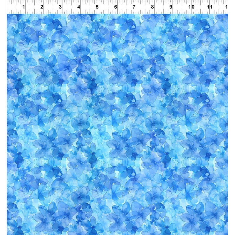Blooming Day & Night Blue Hydrangea 14BDN-1 by Jason Yenter from In The Beginning Fabrics