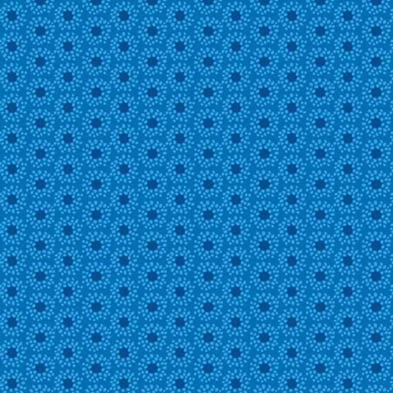 Purrty Plants and Cats Quilt Fabric - Geo in Blue - 2600 31540 B