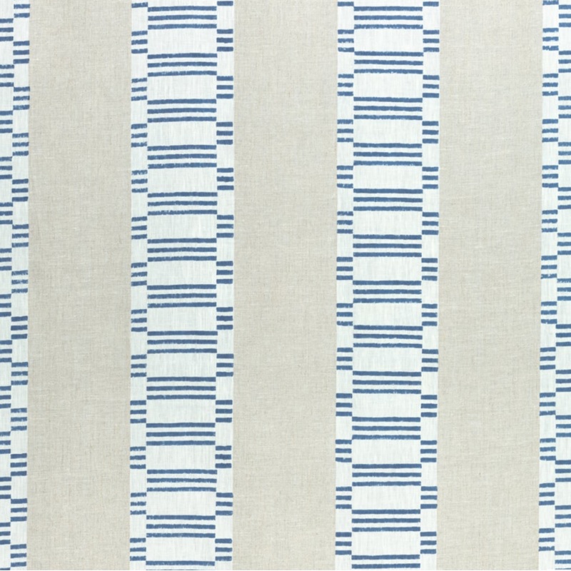1.75 Yards Thibaut Japonica Stripe Navy Decorator Fabric